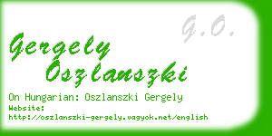 gergely oszlanszki business card